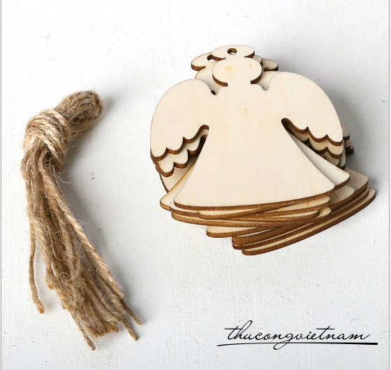 2 Thẻ gỗ treo trơn - Thiên thần